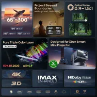 Hisense C2 Ultra 4K UHD Laser TV, Triple Color RGB Mini Projector, 65 to 300 Inch Display, 3000 ANSI Lumens, Dolby Vision