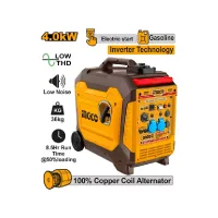 Ingco Inverter Gasoline Generator 4.0kW with 4 Stroke Air Cooled Engine, 12L Fuel Tank, Copper Coil Alternator GEI35006