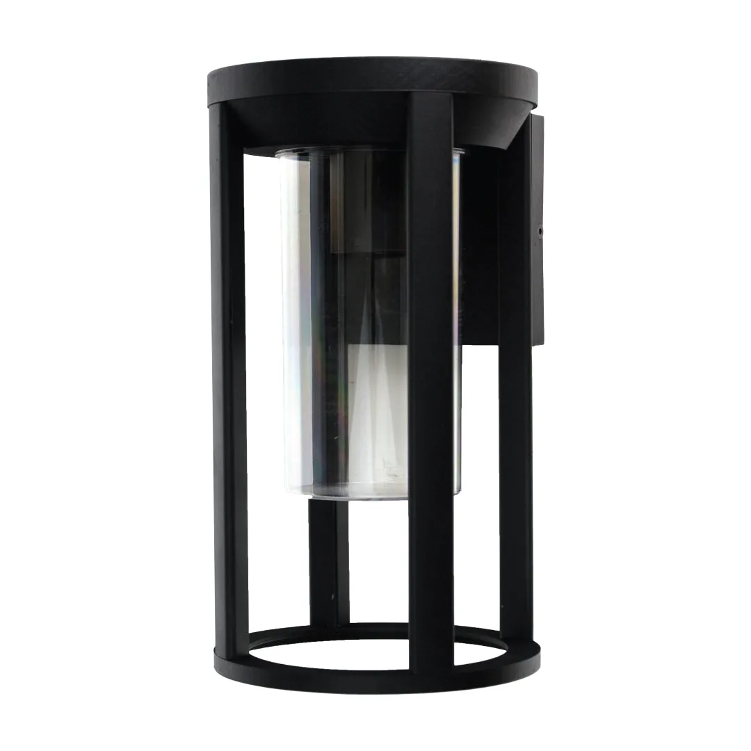 Tronic Modern Cylinder Outdoor Wall Light - E27 IP44 Black
