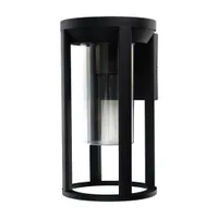 Tronic Modern Cylinder Outdoor Wall Light - E27 IP44 Black