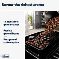 Delonghi Magnifica Start Fully Automatic Bean-to-Cup Coffee Machine, Auto Milk, 1450W, Black ECAM220.60.B