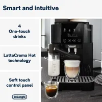 Delonghi Magnifica Start Fully Automatic Bean-to-Cup Coffee Machine, Auto Milk, 1450W, Black ECAM220.60.B
