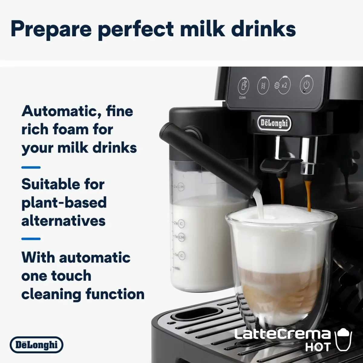 Delonghi Magnifica Start Fully Automatic Bean-to-Cup Coffee Machine, Auto Milk, 1450W, Black ECAM220.60.B