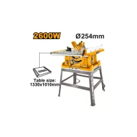 Ingco Table Saw 254mm 2600W with 4 Leg Steel Stand TS26005