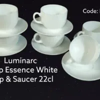 Luminarc Temp essence kitchen white cup and saucer - 12pcs