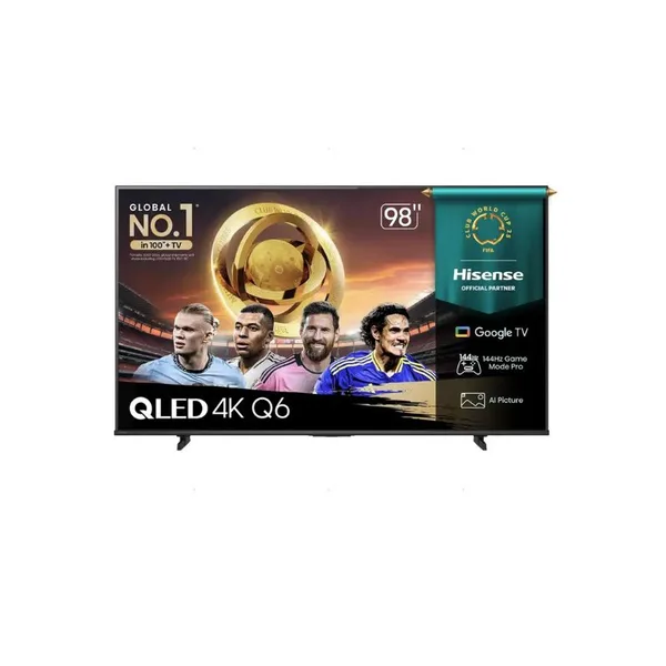 Hisense TV 4K QLED 98-Inch, 144Hz, Quantum Dot, Dolby Vision, HDR10+, Dolby Atmos, HDMI 2.1, VRR, ALLM 98Q6Q