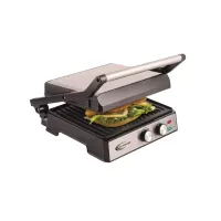 Silverdome 4-Slice Panini Grill Sandwich Maker Non-Stick Plates & 180� BBQ Opening with Drip Tray PAG-200