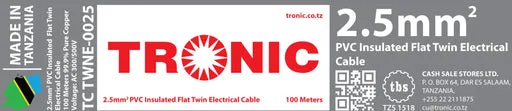 Tronic 2.5 mm Flat Twin Cable