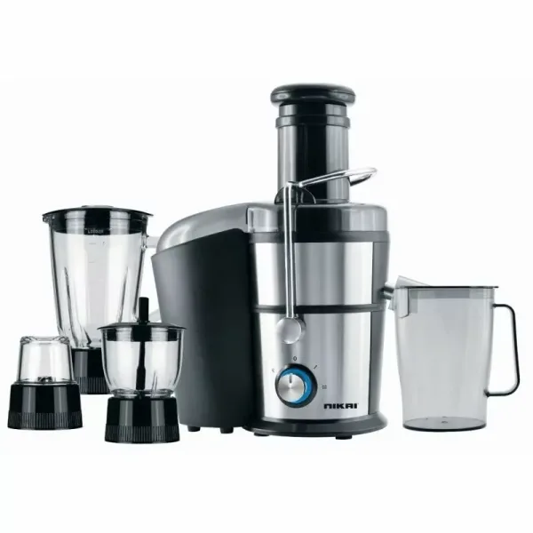 Nikai Juicer Extractor 2l 4 in 1 Juicer Blender Mixer Grinder 800W NFP881G 2 Speed With Pulse Function With Glass Jars Stainless Steel Housing Filter And Blade