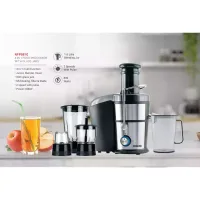 Nikai Juicer Extractor 2l 4 in 1 Juicer Blender Mixer Grinder 800W NFP881G 2 Speed With Pulse Function With Glass Jars Stainless Steel Housing Filter And Blade