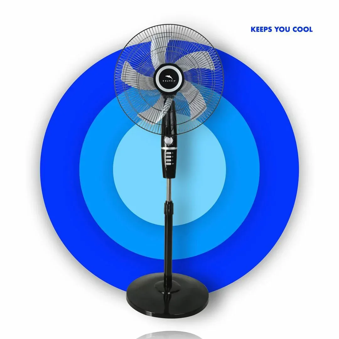 Dolphin Stand Fan 18" 50W w/Timer & Speed Plastic Blade 1870