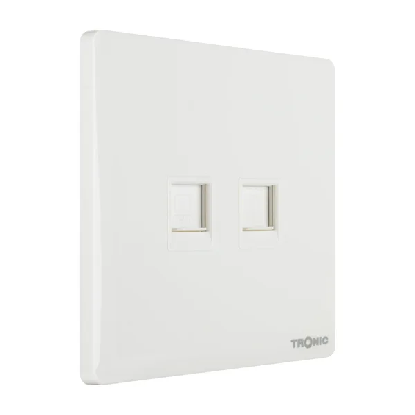 Tronic Glossy White - 2 Gang Data Socket