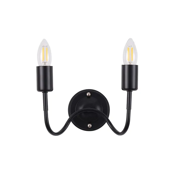 Tronic Iron Wall Lamp Black 2XE27 Black