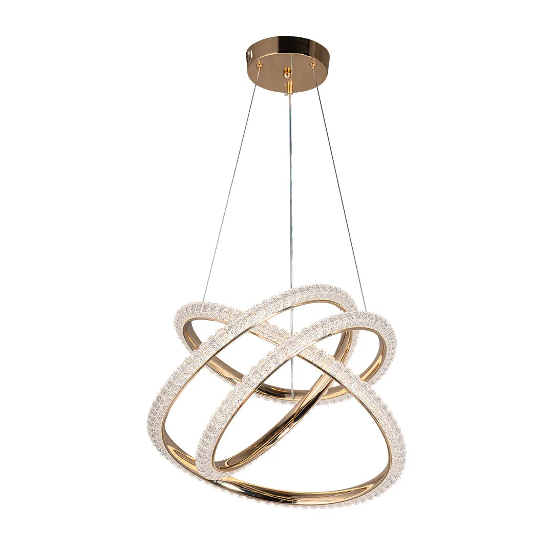 Tronic Golden Knot LED Pendant Light - 70W, Crystal Glow Finish