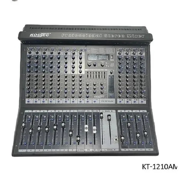 Kodtec Professional 12-Channel Audio Mixer, Compact Sound Console for Live Performance and Studio Recording KT-1210AM