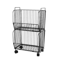 Nadstar Storage Rack Stainless Steel 3 Layers with Wheels Kitchen Standing Storage Rack HP22-029H