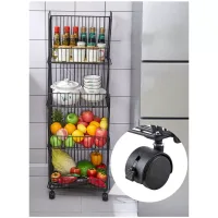 Nadstar Storage Rack Stainless Steel 3 Layers with Wheels Kitchen Standing Storage Rack HP22-029H