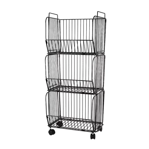 Nadstar Storage Rack Stainless Steel 3 Layers with Wheels Kitchen Standing Storage Rack HP22-029H