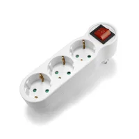 Tronic Power Strip With Switch 1-3 WAY EU Plug 2 Pin