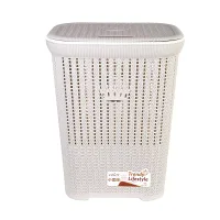 Nadstar Laundry Basket, Plastic Bathroom Clothes Storage Basket Organizer 2636