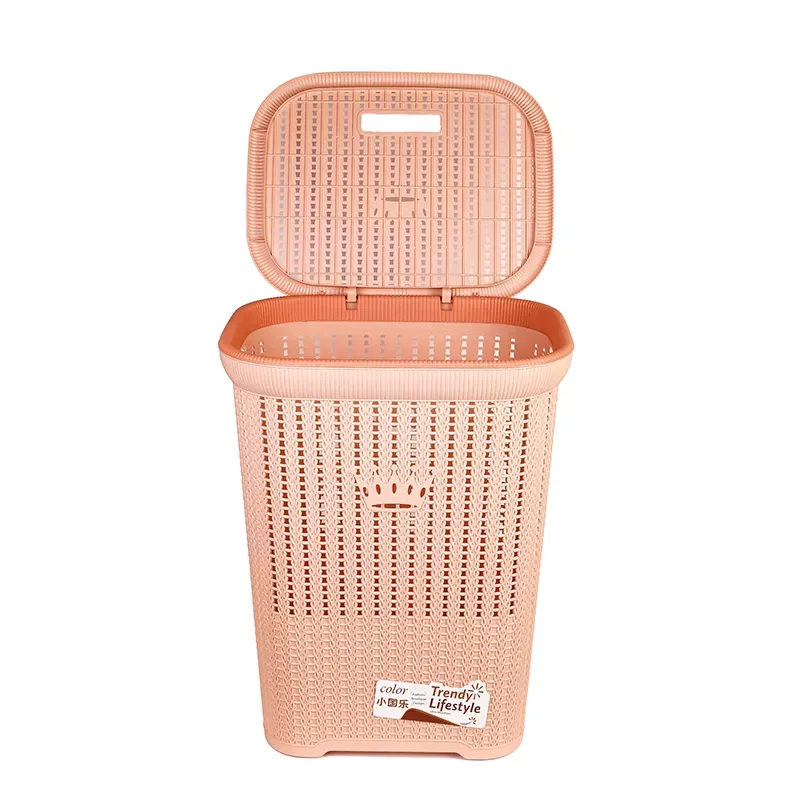 Nadstar Laundry Basket, Plastic Bathroom Clothes Storage Basket Organizer 2636