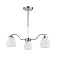 Tronic Silver & White 3-Light Glass Pendant