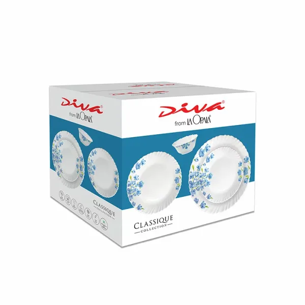 La Opala Dinner Set Blue Bells Classique 47 Pieces LB047