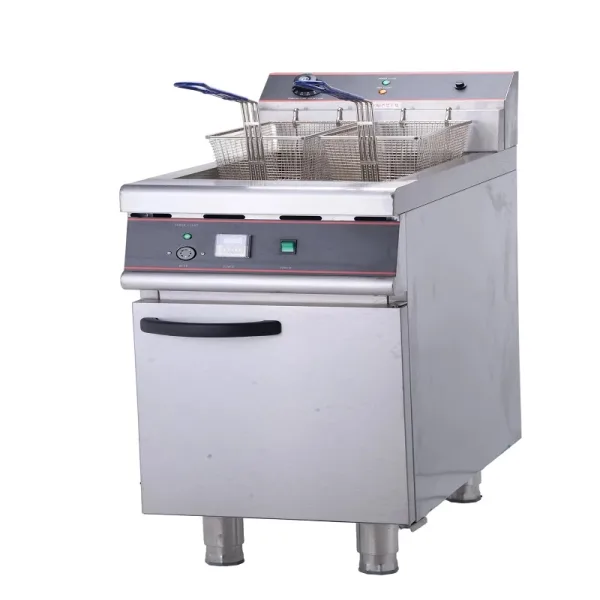 Commercial Electric Fryer 30L Vertical Deep Fryer, 10kW Ultra-High Power Single Tank Double Basket Floor Model Fryer (3-Phase) WG-26