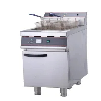 Commercial Electric Fryer 30L Vertical Deep Fryer, 10kW Ultra-High Power Single Tank Double Basket Floor Model Fryer (3-Phase) WG-26