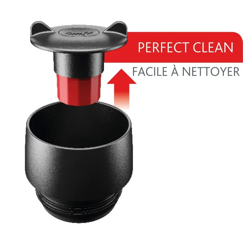 Tefal Essential Travel Mug 0.36L Stainless Steel Gray Double Wall Insulation Keeps Hot Drinks 3 Hours Cool 6 Hours Stainless Steel Silicone Coating Travel N2021510