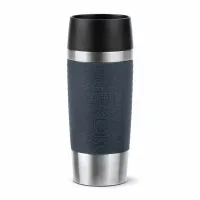 Tefal Essential Travel Mug 0.36L Stainless Steel Gray Double Wall Insulation Keeps Hot Drinks 3 Hours Cool 6 Hours Stainless Steel Silicone Coating Travel N2021510