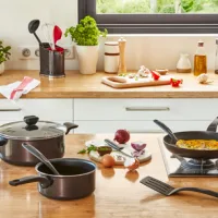 Tefal Easy Cook Frypan 20cm and 26cm Non Electric 2pc B4229153 aluminium material with heat indicator dishwasher safe and pfoa safe