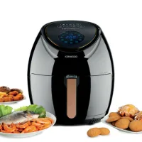 Kenwood Airfryer 5.5l Digital Touch Screen 4 in 1 Fry, Grill, Roast and Bake 1800w Hfp50.000bk - 60 Mins Timer With Rosting Function Adjustable Temperature Touch Screen Display Auto Shut Off