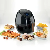Kenwood Airfryer 5.5l Digital Touch Screen 4 in 1 Fry, Grill, Roast and Bake 1800w Hfp50.000bk - 60 Mins Timer With Rosting Function Adjustable Temperature Touch Screen Display Auto Shut Off