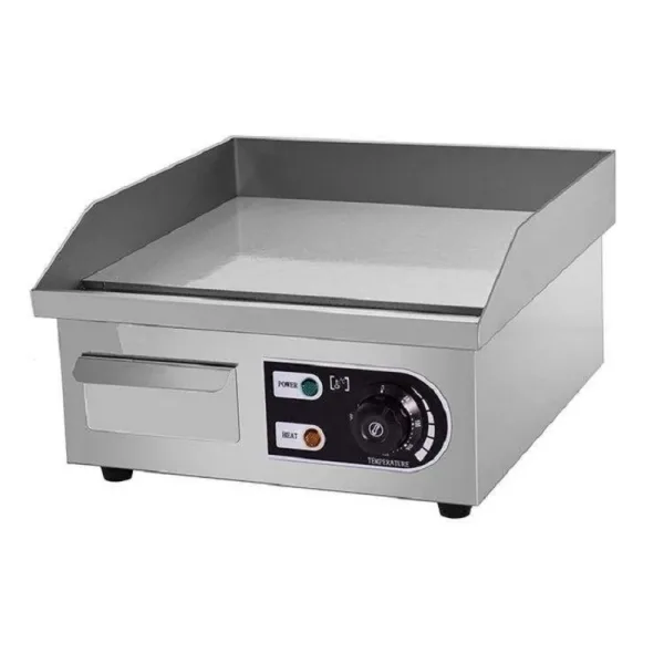 Commercial Electric Countertop Griddle, 1.5kW Compact Flat Top Grill, Professional Stainless Steel Griddle for Cafs and Snack Bars WG-818B