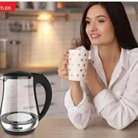 Nikai Jug Kettle 1.7L Glass With Cord Storage 2200W NK323G Automatic Shut Off Heat Plate With Led Indicator Light Detachable Filter Spout Cover