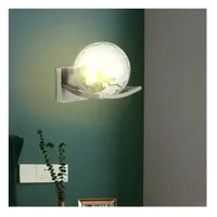 Tronic Clear Glass Globe Wall Lamp Silver