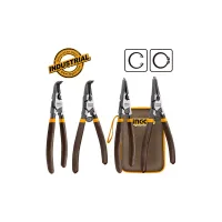 Ingco 4pcs Circlip Pliers Set 180mm, Cr-V Steel Black Finish HCCPS26180