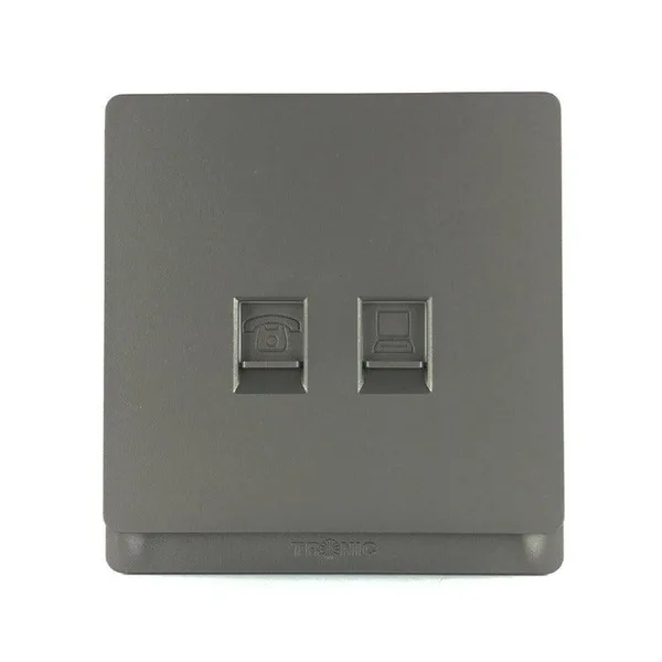 Tronic Grey Data and Telephone Socket