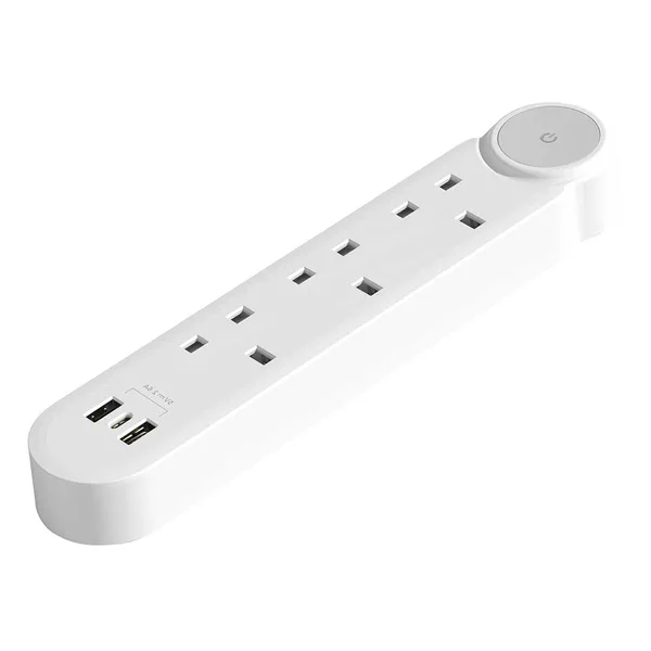 Tronic 3-Way Extension Socket with 2 USB & Type-C - 13A, 3M Cable