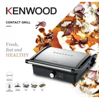 Kenwood Contact Grill Adjustable Temperature Cool Touch Handle 2000w Hgm31.000si - 3 Grill Positions Contact Grill, Oven Grill And Open Grill Detachable Grill Plates