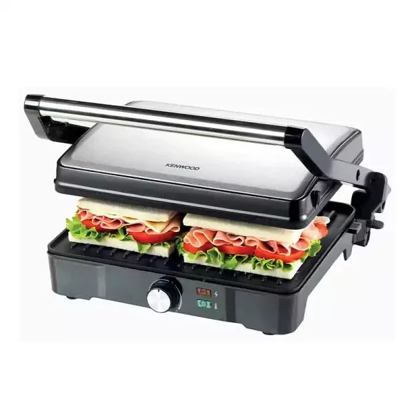 Kenwood Contact Grill Adjustable Temperature Cool Touch Handle 2000w Hgm31.000si - 3 Grill Positions Contact Grill, Oven Grill And Open Grill Detachable Grill Plates