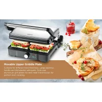 Kenwood Contact Grill Adjustable Temperature Cool Touch Handle 2000w Hgm31.000si - 3 Grill Positions Contact Grill, Oven Grill And Open Grill Detachable Grill Plates