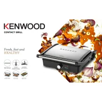 Kenwood Contact Grill Adjustable Temperature Cool Touch Handle 2000w Hgm31.000si - 3 Grill Positions Contact Grill, Oven Grill And Open Grill Detachable Grill Plates
