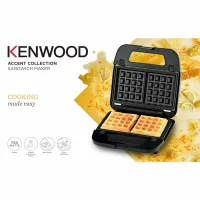 Kenwood Sandwich Toaster 2 Slice 3 in 1 Waffle Grill and Sandwich 750w Smm02.000si - Nonstick Grill Plates Cool Touch Handle Detachable Plates Light Indicator