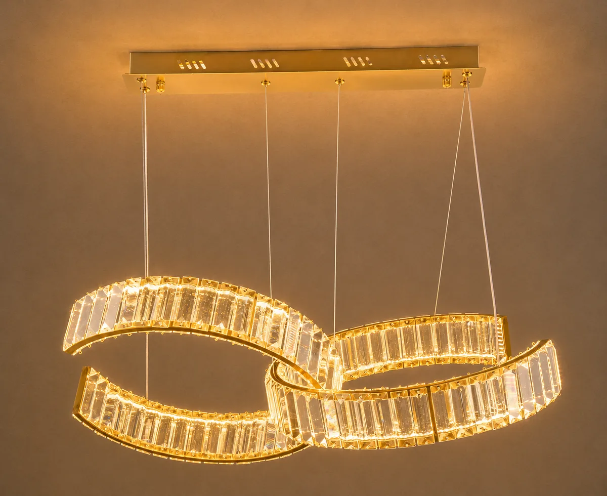 Tronic Interlocking Crystal Ring LED Pendant Light