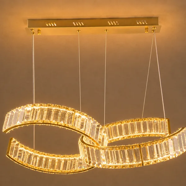 Tronic Interlocking Crystal Ring LED Pendant Light