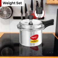 Pigeon Pressure Cooker 5l Deluxe Outer Lid Aluminium Sap 103 - Ergonomic Sturdy Handle Thermal Efficiency Special Alloy Safety Plug