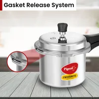 Pigeon Pressure Cooker 5l Deluxe Outer Lid Aluminium Sap 103 - Ergonomic Sturdy Handle Thermal Efficiency Special Alloy Safety Plug