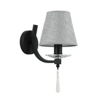 Tronic Elegant Black/Grey Wall Lamp with Fabric Shade